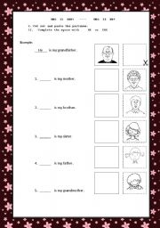 English Worksheet: Family Members - HE or SHE