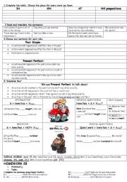 English Worksheet: past simple and present perfect worksheet