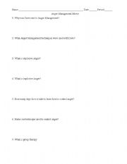 English worksheet: Anger Management 