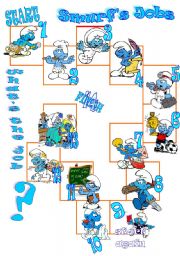 English Worksheet: smurfs and jobs boardgame