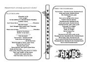 English Worksheet: Song: Thunderstruck by AC/DC
