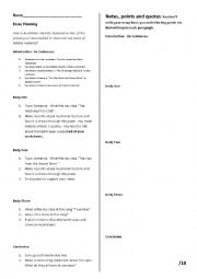 English Worksheet: Essay Plan Australian Poetry