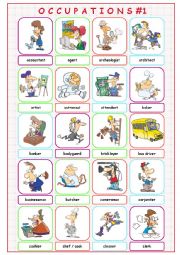 English Worksheet: Occupations #1 (A-C)