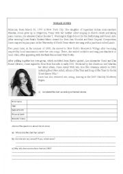 English Worksheet: Norah Jones Biography