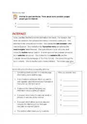 English Worksheet: Internet and its usages