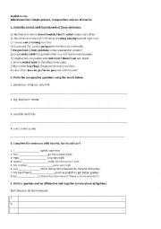 English Worksheet: Mixed exercises simple present, comparatives and have to