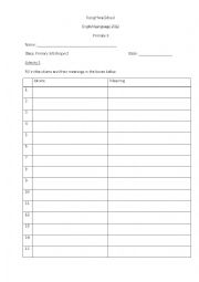 English Worksheet: Idoms