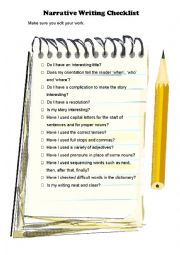 Narrative writing checklist