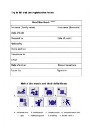 English Worksheet: Hotel - check in