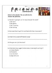 English Worksheet: Friends The one with the list.