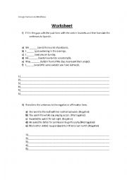 English Worksheet: past tense worksheet