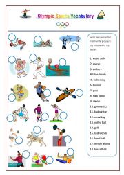 Olympic Games Sports Vocabulary worksheet