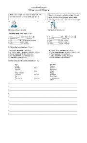 English Worksheet: was and were