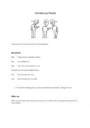 English Worksheet: Introducing People