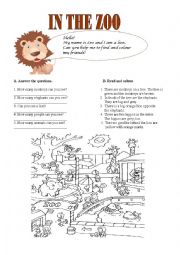 English Worksheet: In the ZOO