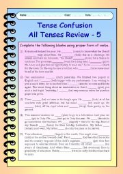 Tense Confusion All Tenses (mixed) Review - 5