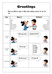English Worksheet: Greetings dialgue with Mickey