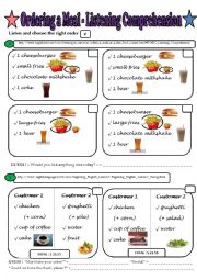 Ordering a Meal - 2 Listening Comprehensions