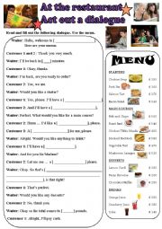 Ordering a Meal - Act out a dialogue!