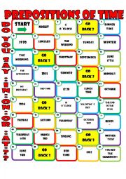 prepositions of time board game