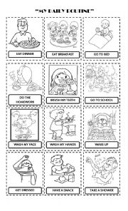 daily routine coloring pages
