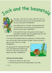 Jack and the Beanstalk Reading Comprehension