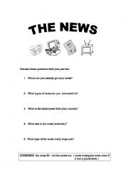 English worksheet: The news