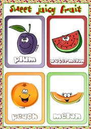 English Worksheet: Fruit flashcards (1)