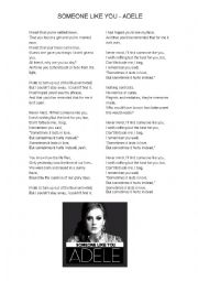 Song Someone Like You Esl Worksheet By Cris Bv
