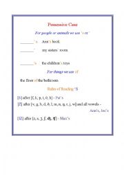 English Worksheet: Possessive Case Grammar-guide