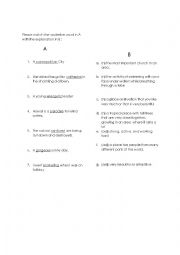 English worksheet: Vocabulary exercise