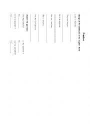 English Worksheet: verb to be: negative form