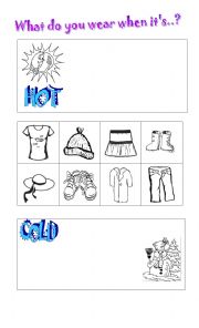 Hot or Cold?: worksheets and flash cards part 1 of 2 (5 pages) - ESL ...