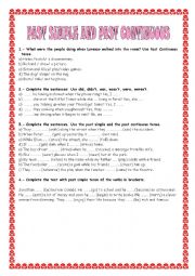 English Worksheet: simple past and past continuous