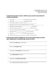 English Worksheet: Simple tenses