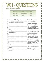 wh questions using simple past esl worksheet by marce0688