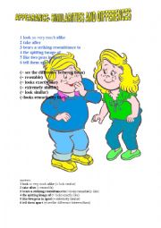 English Worksheet: Appearance - similarities and differences 