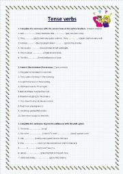 English Worksheet: verbs tense