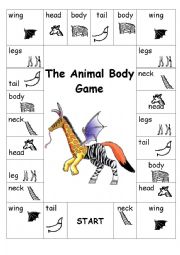 Animal body board game