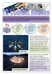 HOUSES - 10 coolest underground houses (10 Pages) with images + exercises + Memory game