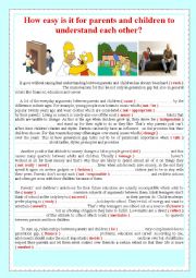 English Worksheet: How easy is it for parents and children to understand each other?