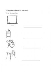 English Worksheet: School Items