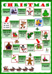 Christmas Party board game - ESL worksheet by elfelena