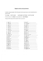 English Worksheet: Simple past tense regular verbs