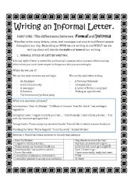 WRITING INFORMAL LETTERS - ESL worksheet by Svetlana (F)