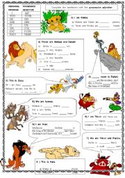 Possessive pronouns with the Lion King