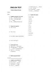 English Worksheet: Exercises ToBe verb, Possessives Pronouns and Adjectives, A/AN