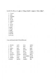 English Worksheet: Hard and soft TH sounds