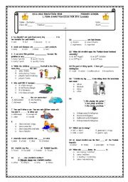 English Worksheet: 8th grade 1st term 3rd exam