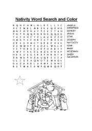 Nativity Word Search and Color